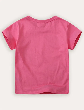 Rainbow Sequin Short Sleeve T-shirt